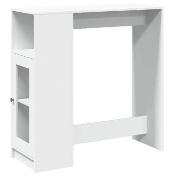  Bar Table with Racks White 101x40x103.5 cm Engineered Wood