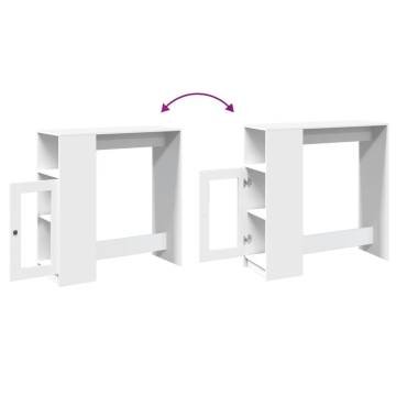  Bar Table with Racks White 101x40x103.5 cm Engineered Wood