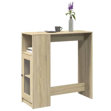  Bar Table with Racks Sonoma Oak 101x40x103.5 cm Engineered Wood