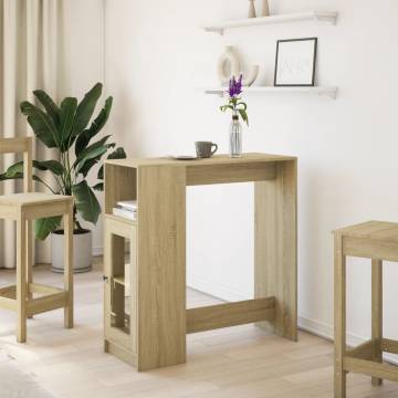  Bar Table with Racks Sonoma Oak 101x40x103.5 cm Engineered Wood