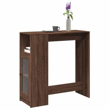  Bar Table with Racks Brown Oak 101x40x103.5 cm Engineered Wood