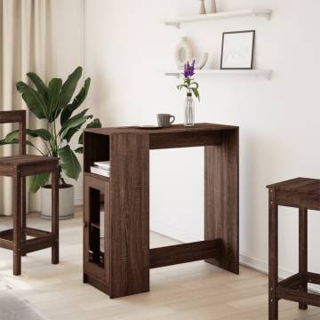  Bar Table with Racks Brown Oak 101x40x103.5 cm Engineered Wood