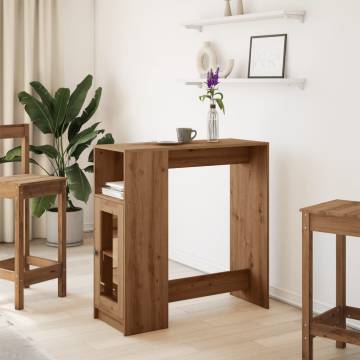  Bar Table with Racks Artisan Oak 101x40x103.5 cm Engineered Wood