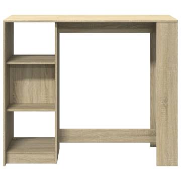  Bar Table with Shelf Sonoma Oak 124x46x103.5 cm Engineered Wood