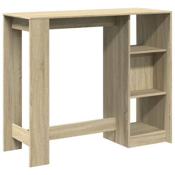  Bar Table with Shelf Sonoma Oak 124x46x103.5 cm Engineered Wood