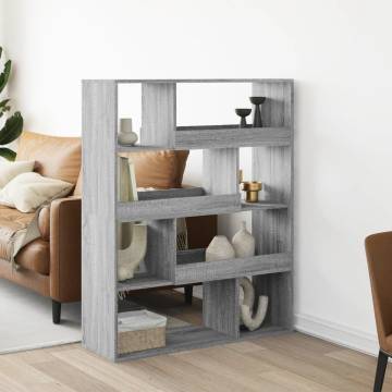  Room Divider Grey Sonoma 100x33x125.5 cm Engineered Wood