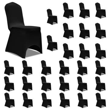 Chair Cover Stretch Black 30 pcs