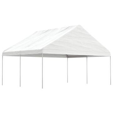 Gazebo with Roof White 4.46x5.88x3.75 m Polyethylene