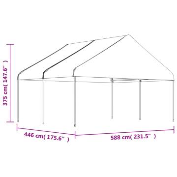 Gazebo with Roof White 4.46x5.88x3.75 m Polyethylene