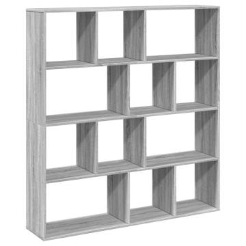  Book Cabinet Grey Sonoma 132x29x141.5 cm Engineered Wood