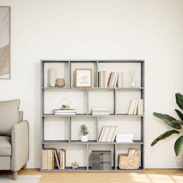  Book Cabinet Grey Sonoma 132x29x141.5 cm Engineered Wood