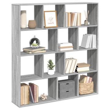  Book Cabinet Grey Sonoma 132x29x141.5 cm Engineered Wood