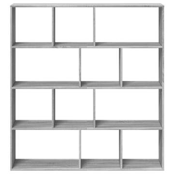  Book Cabinet Grey Sonoma 132x29x141.5 cm Engineered Wood