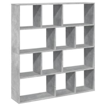  Book Cabinet Concrete Grey 132x29x141.5 cm Engineered Wood