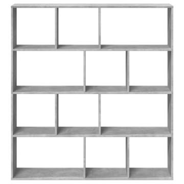  Book Cabinet Concrete Grey 132x29x141.5 cm Engineered Wood