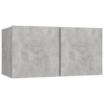 TV Cabinets 4 pcs Concrete Grey 60x30x30 cm Engineered Wood