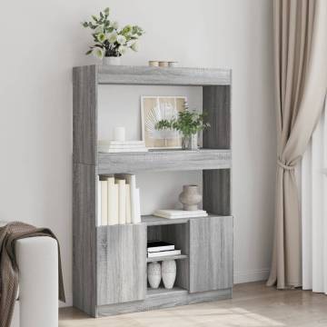  Highboard Grey Sonoma 92x33x140 cm Engineered Wood