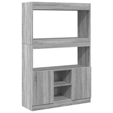  Highboard Grey Sonoma 92x33x140 cm Engineered Wood