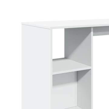  Bar Table with Shelf White 124x46x103.5 cm Engineered Wood