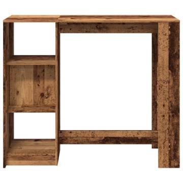  Bar Table with Shelf Old Wood 124x46x103.5 cm Engineered Wood