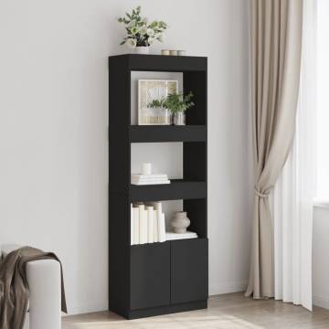  Highboard Black 63x33x180 cm Engineered Wood