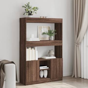  Highboard Brown Oak 92x33x140 cm Engineered Wood