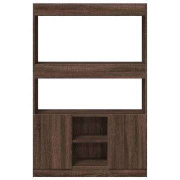  Highboard Brown Oak 92x33x140 cm Engineered Wood