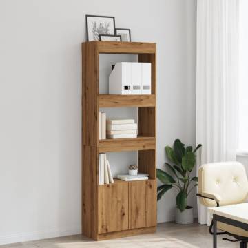  Highboard Artisian Oak 63x33x180 cm Engineered Wood