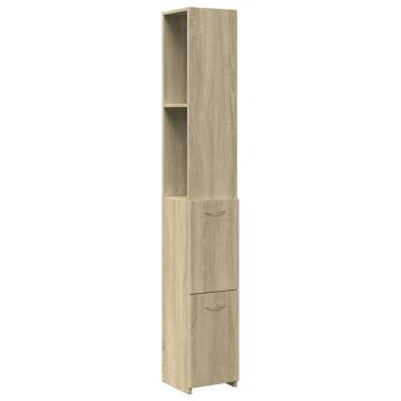  Bathroom Cabinet Sonoma Oak 25x26.5x170 cm Engineered Wood