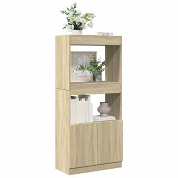  Highboard Sonoma Oak 63x33x140 cm Engineered Wood