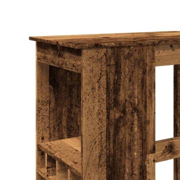  Bar Table with Racks Old Wood 90x47.5x103.5 cm Engineered Wood