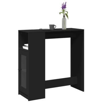  Bar Table with Racks Black 101x40x103.5 cm Engineered Wood