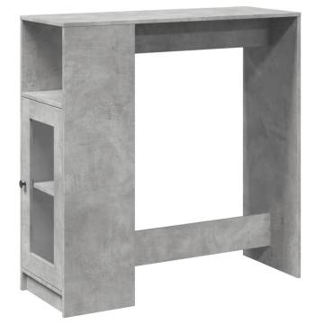  Bar Table with Racks Concrete Grey 101x40x103.5 cm Engineered Wood