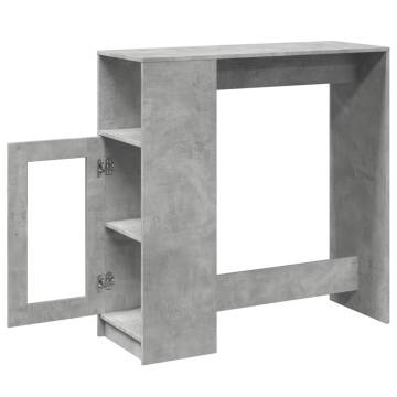  Bar Table with Racks Concrete Grey 101x40x103.5 cm Engineered Wood