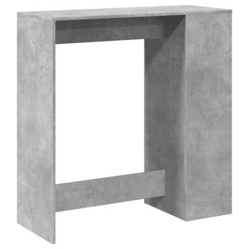  Bar Table with Racks Concrete Grey 101x40x103.5 cm Engineered Wood