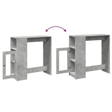  Bar Table with Racks Concrete Grey 101x40x103.5 cm Engineered Wood