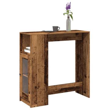  Bar Table with Racks Old Wood 101x40x103.5 cm Engineered Wood