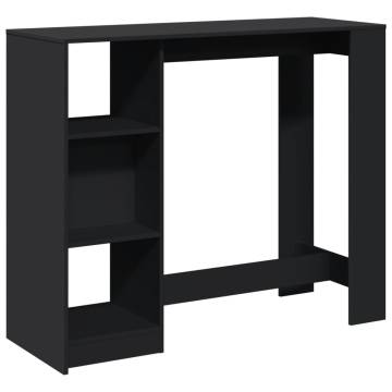  Bar Table with Shelf Black 124x46x103.5 cm Engineered Wood