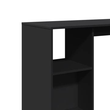  Bar Table with Shelf Black 124x46x103.5 cm Engineered Wood