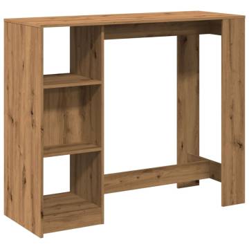  Bar Table with Shelf Artisan Oak 124x46x103.5 cm Engineered Wood