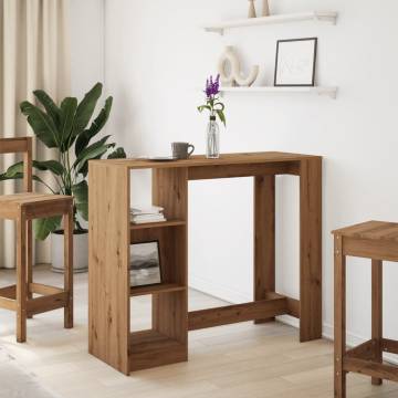  Bar Table with Shelf Artisan Oak 124x46x103.5 cm Engineered Wood