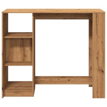  Bar Table with Shelf Artisan Oak 124x46x103.5 cm Engineered Wood