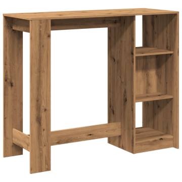  Bar Table with Shelf Artisan Oak 124x46x103.5 cm Engineered Wood