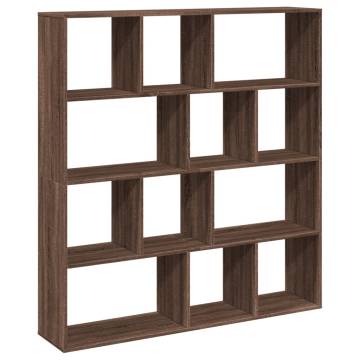  Book Cabinet Brown Oak 132x29x141.5 cm Engineered Wood