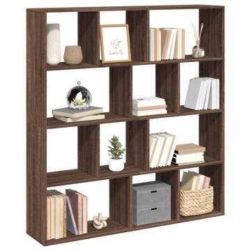  Book Cabinet Brown Oak 132x29x141.5 cm Engineered Wood