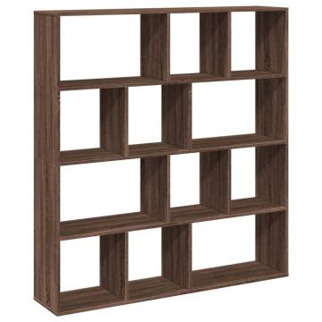  Book Cabinet Brown Oak 132x29x141.5 cm Engineered Wood