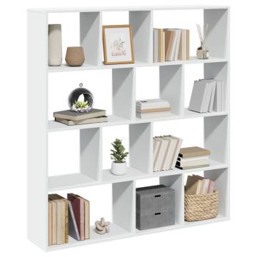  Book Cabinet White 132x29x141.5 cm Engineered Wood