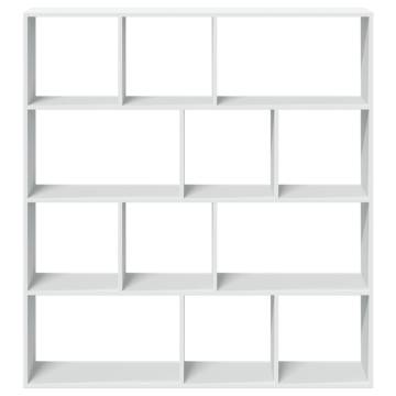  Book Cabinet White 132x29x141.5 cm Engineered Wood