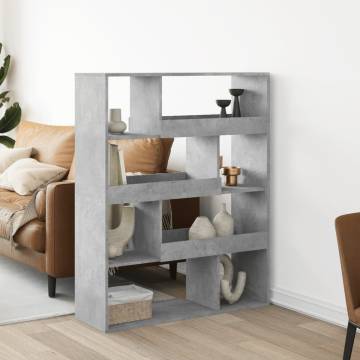  Bookcase Concrete Grey 100x33x125.5 cm Engineered Wood