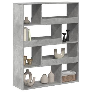  Bookcase Concrete Grey 100x33x125.5 cm Engineered Wood